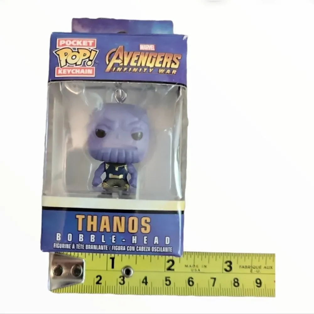 NIB POCKET POP KEYCHAIN AVENGERS INFINITY WAR THANOS BOBBLE-HEAD KEYCHAIN